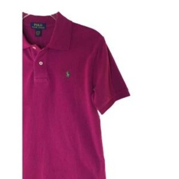 Girls Polo Ralph Lauren Dark Raspberry Polo Shirt - Picture 2 of 3